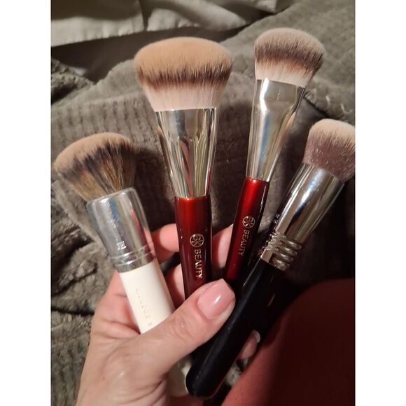Bk Beauty 101 Purple Contoured Foundation Makeup Brushes For Liquid Or Cream